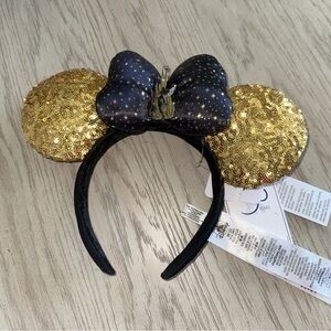 Disney Parks Disneyland Paris 30th Anniversary Tinker Bell Gold Sequin Ears NEW